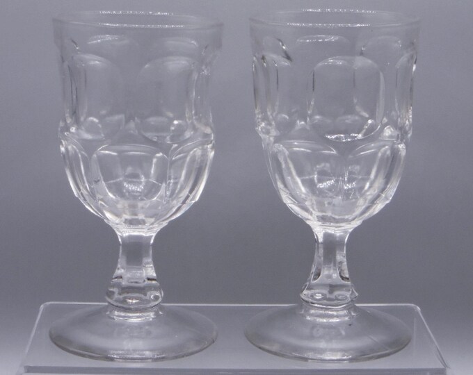 Early American Pressed Glass Water Goblet, Multiple Makers, Ashburton (aka) c 1870s/80s