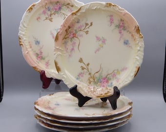 Porcelain Plates, Salad/Luncheon, DeLinieres And Company, Limoges France, Pattern 11018 1894 - 1900