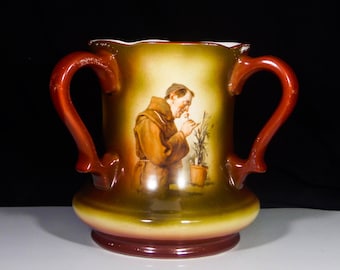 Pottery, Vase/Planter, Columbian Art Pottery, Trenton, New Jersey, Transferware Monks, 1892 - 1906.