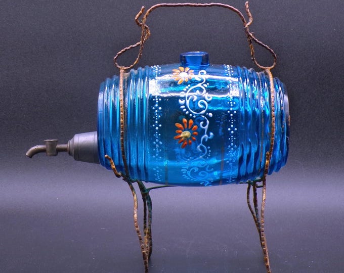 Vintage Glass Liqueur Dispenser, Unknown Maker (probably Bohemian), c 1900 - 1920