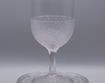 Early American Pressed Glass Water Goblet, Unknown Maker, Orange Peel (aka) 1870s/80s