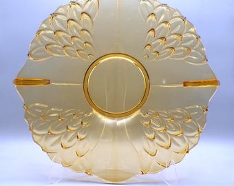 Art Deco Platter, Stolzle, Hermanova Hut, Czechoslovakia, 19072, 1930s.