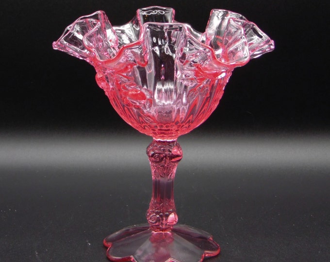 Vintage/Art Glass Compote Fenton Art Glass Fenton Rose 1966 - 1968