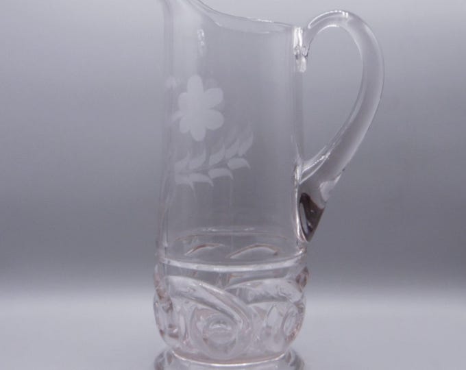 Early American Pressed Glass Tankard Water Pitcher, Model Flint Glass Company, Etruria (OMN) a/k/a Haleys Comet; Halleys Comet, 1891