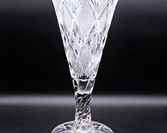Early American Pressed Glass Trumpet Vase: George Duncan Sons & Co, 1895