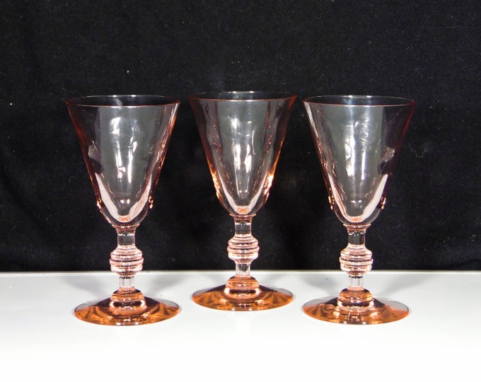 Elegant Era Glass Wine/Cocktail Stem, H C Fry Glass Company; Raindrop Optic With Wafer Stem; 1925 - 1933