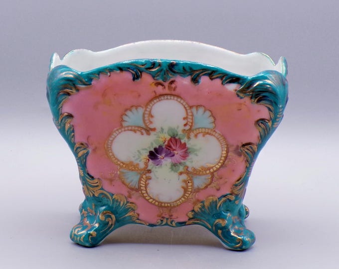 Porcelain Flower Pot, A A Vantine & Company, Hand Painted, c 1920s/30s