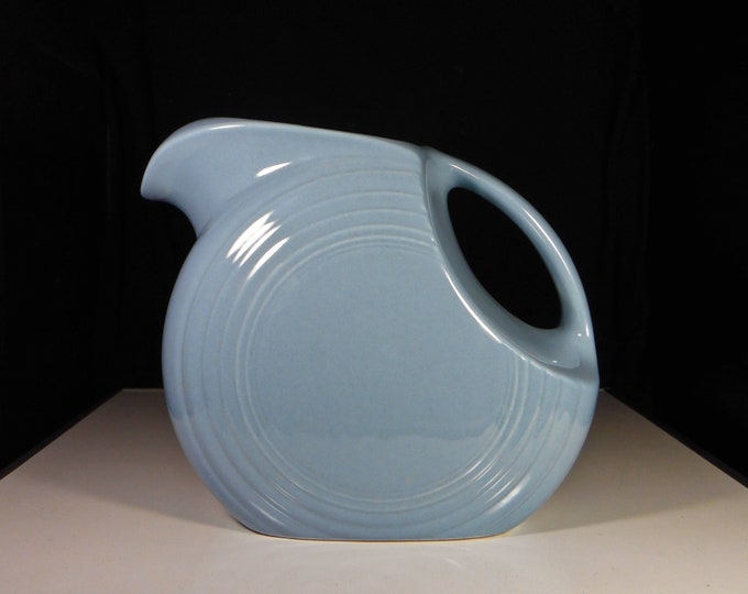 Pottery Water Pitcher, Fiesta Ware, Homer Laughlin, Periwinkle Blue 1989 - 2006