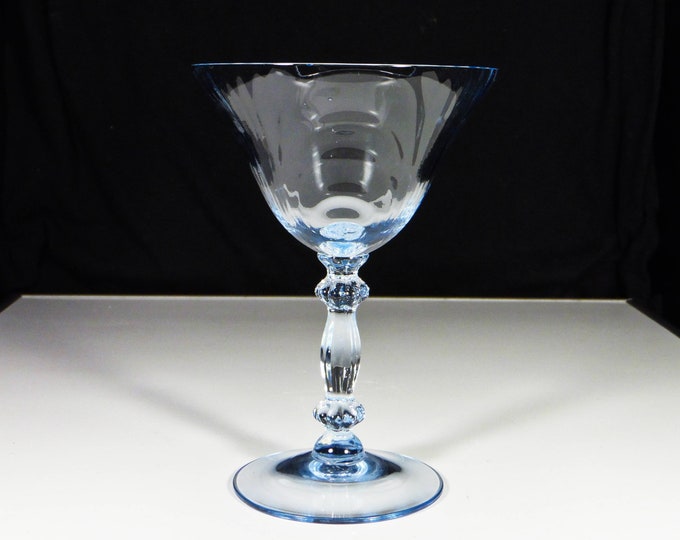 Elegant Era Glass Champagne Or Tall Sherbert, Cambridge Glass Company; Caprice #3500, Stem #300, Moonlight Blue, 1937 - 1953