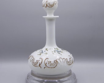 Milk Glass Dresser Bottle, Unknown Maker, Opal Boudoir Pieces (a/k/a)  c1900