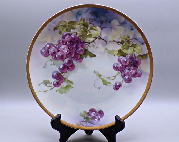 Porcelain Plate, Ernst Wahliss, Austria, Hand Painted, Artist Signed C Rene' ca 1910 - 1920