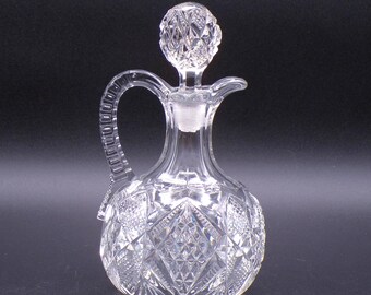 Early American Pressed Glass Cruet, United States Glass Company, #15048; Pennsylvania (OMN) aka Baldor; Kamoni; 1897.