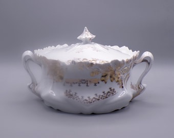 RS Prussia Porcelain Cracker Jar: Antique Reinhold Schlegelmilch Tillowitz