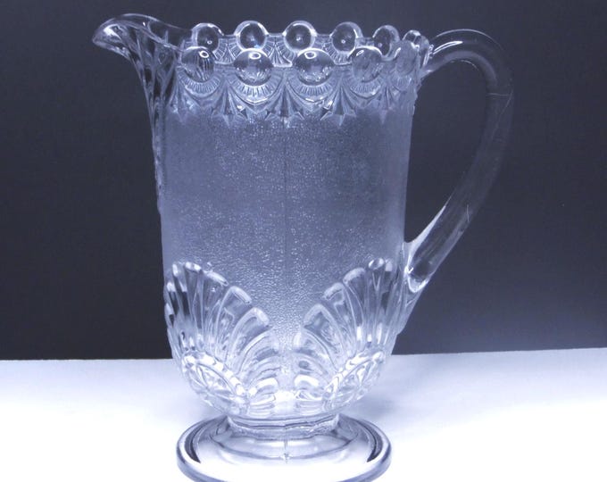 Vintage Shell & Jewel Glass Water Pitcher - Westmoreland Victor 1893