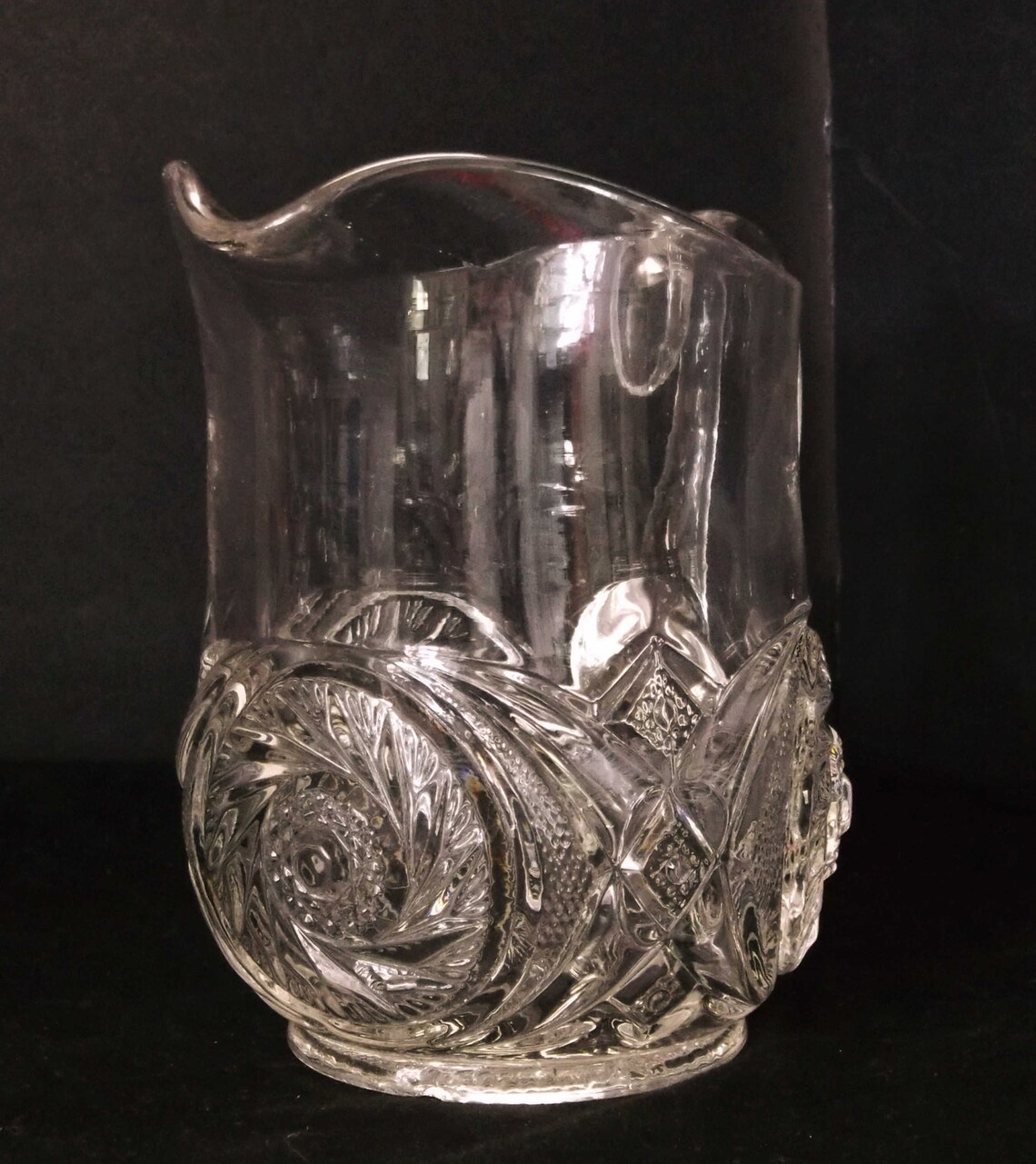 Early American Pressed Glass Large Creamer National Glass Co Etsy