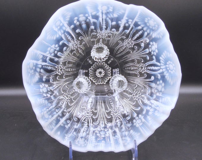 EAPG Bowl H Northwood Company, Pearl Flowers, Clear Opalescent, c 1904