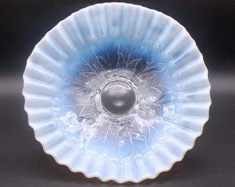 Opalescent Pressed Glass Bowl: Dugan Leaf and Leaflet, 1907-08