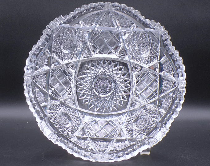 American Brilliant Period Cut Glass Bowl, Libbey Glass Company, Leota, 1896 - 1906