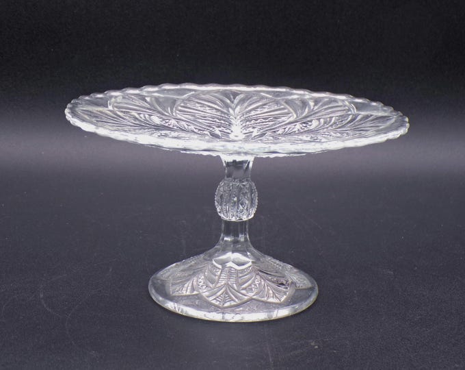 Early American Pressed Glass Mint Wafer Stand, Bryce, Higbee and Company; Monarch (OMN) aka Beautiful Lady; Intro 1902