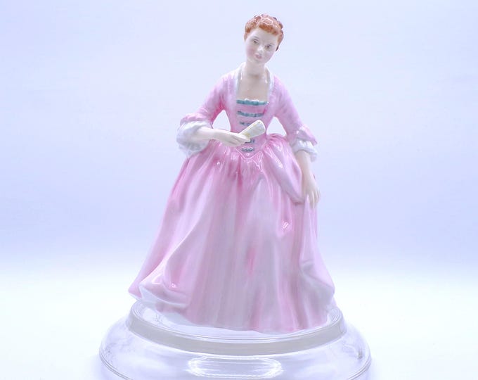 Porcelain (Bone China) figure, Royal Doulton Pottery, A Hostess of Williamsburg, HN2209, Pink, 1960-1983