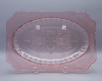 Depression Glass Platter Jeannette Glass Company, Adam, Pink 1932 - 1934
