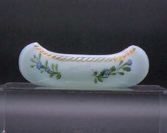 EAPG Milk Glass Souvenir Canoe, US Glass Company, c 1907