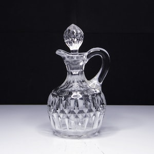 Early American Pressed Glass Cruet; Greensburg Glass Company, Ltd; Corona (OMN) aka Sunk Honeycomb; 1893