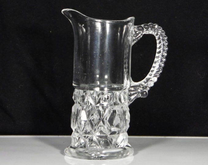 Early American Pressed Glass Creamer, Model Flint Glass Company; Jewel (OMN) 1888 - 1899