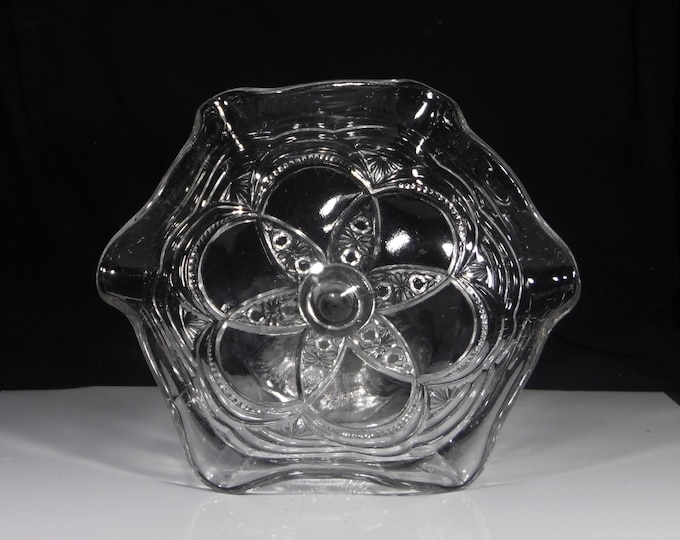Early American Pressed Glass Compote, Unidentified Maker, Unknown Pattern ca 1900