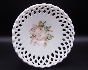 Early American Pressed Glass Compote, Challinor, Taylor And Company, O.W.; Open Work (OMN) 1880s