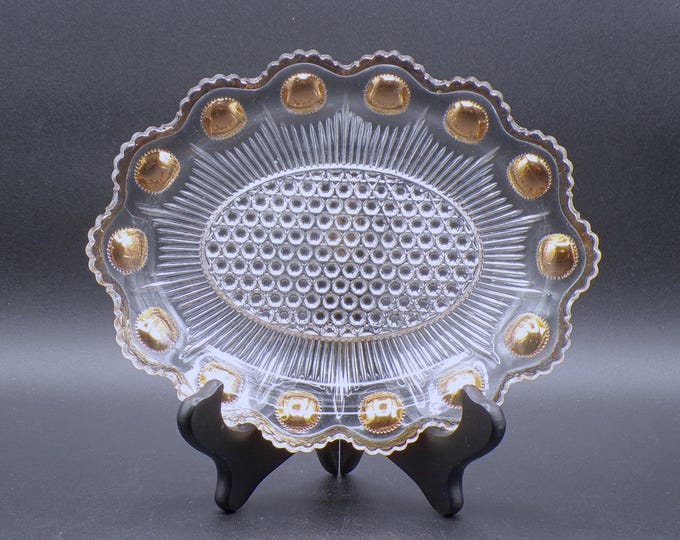 EAPG Olive Relish Tray - United States Glass Co. Manhattan Pattern