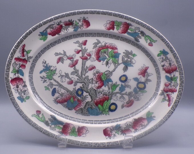 Vintage Pottery Small Platter, Johnson Brothers, England, Indian Tree ca 1970s