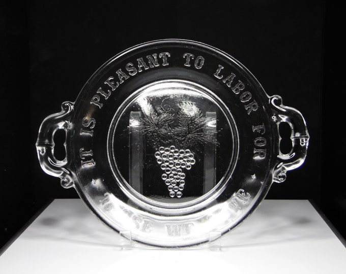 Early American Pressed Glass Plate/Platter, Handled; McKee and Brothers; Pie Plate (OMN) 1880s