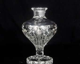 Early American Pressed Glass Cologne Bottle, Imperial Glass Company, Imperial #292 (OMN) aka Zippered Heart, 1905