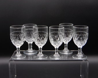Pressed Glass Wine Goblets - Hearts of Lock Laven - Set of 6