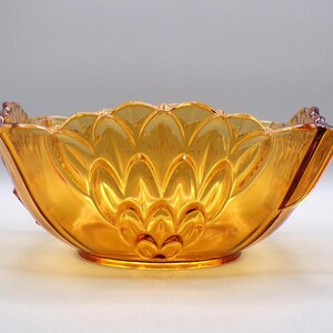 Art Deco Glass Bowl, Stozle, Hermanova Hut, Czechoslovakia, #19072, Amber, 1930s