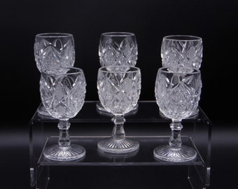 EAPG Cordial Set: US Glass Pennsylvania Pattern Goblets (Set of 6)