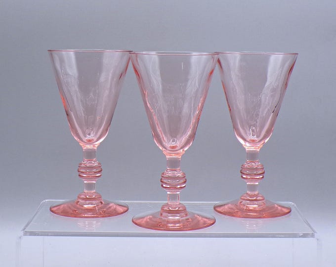 Elegant Era Glass Wine/Cocktail Stem, H C Fry Glass Company; Raindrop Optic With Wafer Stem; 1925 - 1933
