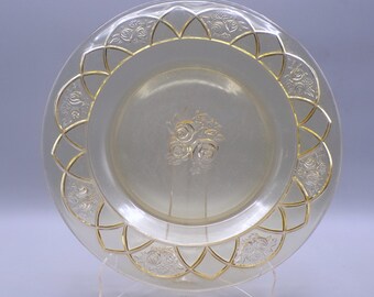Depression Glass Dinner Plate; Federal Glass Company; Rosemary; Amber; 1935 - 1937