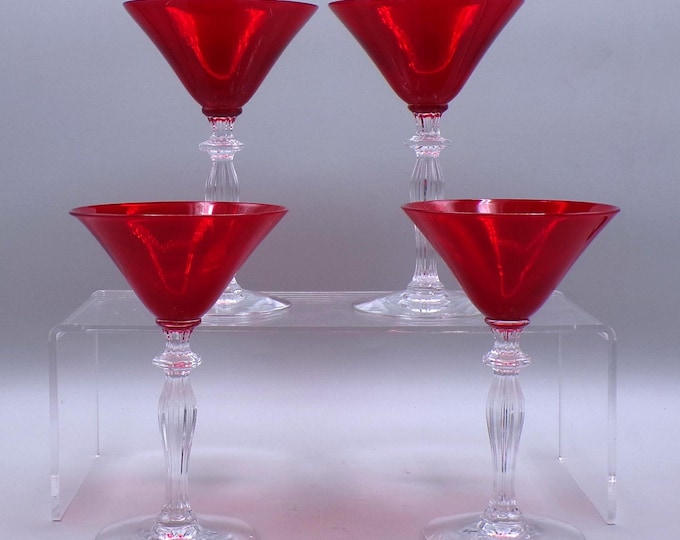 Ruby Red Cocktail Glass - Morgantown Monroe #7690 - 1930s Elegant Era