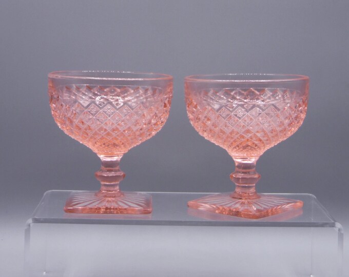 Depression Glass Sherbert, Hocking Glass Company, Miss America, Pink, 1933 - 1937
