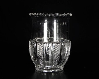 Early American Pressed Glass Spooner, Bryce, Higbee And Company; Surprise (OMN) AKA Paneled Diamond Point; 1897