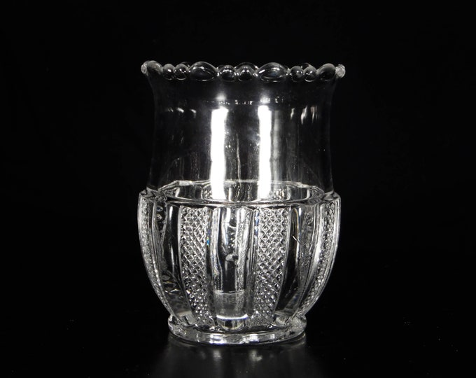 Early American Pressed Glass Spooner, Bryce, Higbee And Company; Surprise (OMN) AKA Paneled Diamond Point; 1897