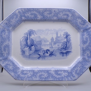 Pottery Platter, William Adams And Sons, Tunstall, England, Florence 1819 - 1864
