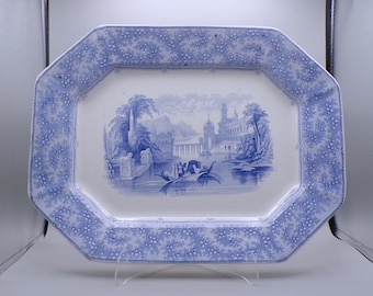 Pottery Platter, William Adams And Sons, Tunstall, England, Florence 1819 - 1864