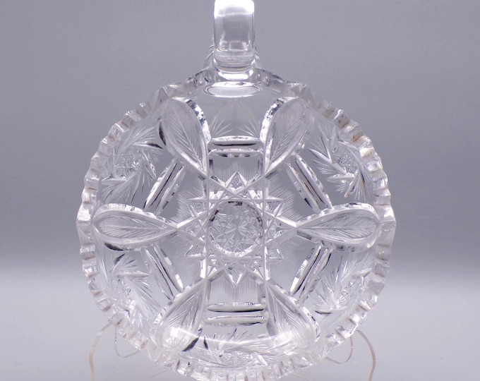 American Brilliant Period Cut Glass Nappy, unknown maker and pattern 1900 - 1910
