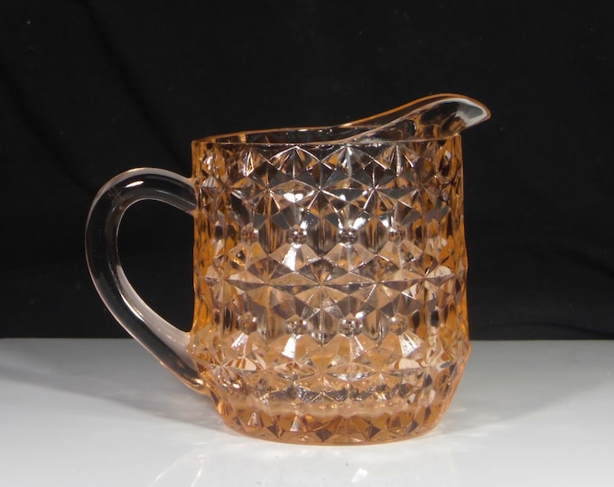 Vintage Glass Milk Pitcher, Jeannette Glass Company, Holiday (OMN) AKA Buttons And Bows, 1947 - 1949