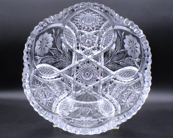 American Brilliant Period Cut Glass Bowl, Unknown Maker, ca 1915