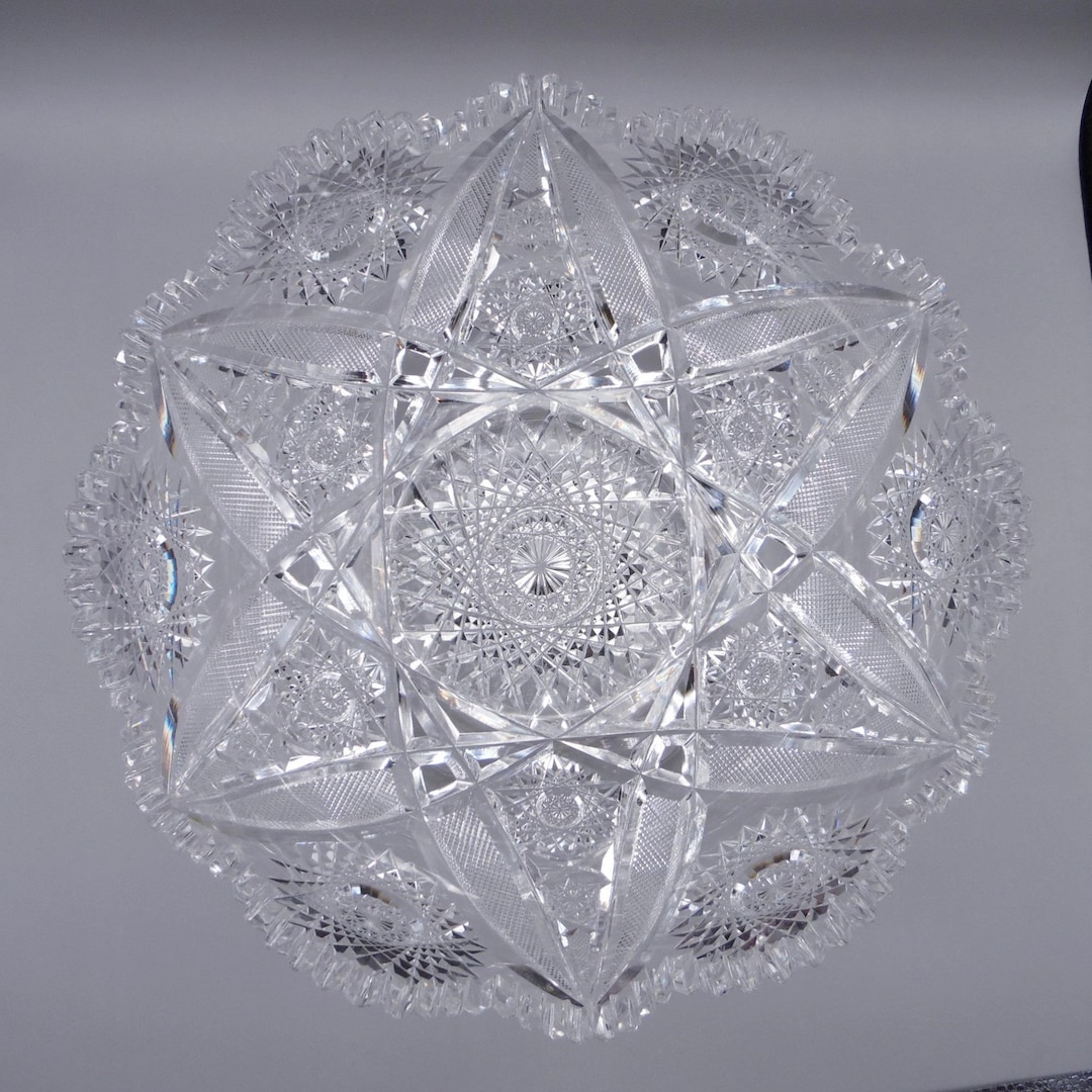 ABP Cut Glass Salad Bowl: Mars Pattern by Pitkin & Brooks, Ca 1907 - Etsy