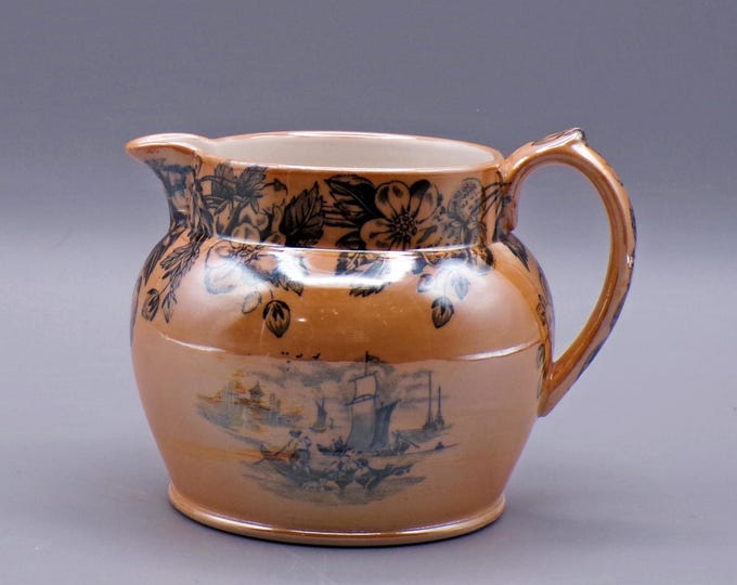 Pottery Creamer, Copeland Spode Pottery, England, Old Salem, 1920 -1957